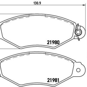 Set placute frana BREMBO P 61 098 – PEOUGET | AutoRival