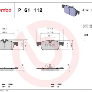 Set placute frana BREMBO P 61 112 – PEOUGET | AutoRival