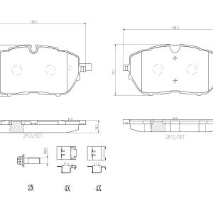 Set placute frana BREMBO P 61 128 – PEOUGET | AutoRival