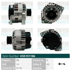 Alternator HOFFER H55151186 – PEOUGET | AutoRival