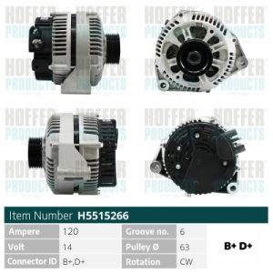 Alternator HOFFER H5515266 – PEOUGET | AutoRival
