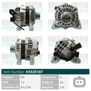 Alternator HOFFER H5535187 – PEOUGET | AutoRival
