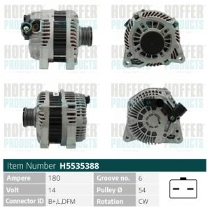 Alternator HOFFER H5535388 – PEOUGET | AutoRival