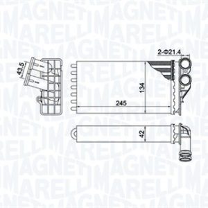 Schimbator de caldura incalzire habitaclu MAGNETI MARELLI 350218430000 – PEOUGET | AutoRival