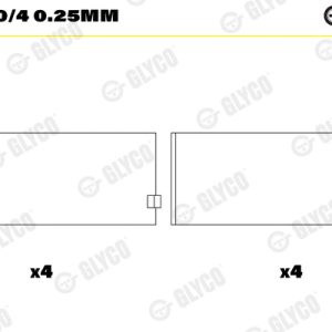 Cuzineti biela GLYCO 71-4080/4 0.25mm – PEOUGET | AutoRival