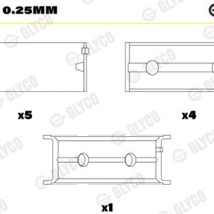 Cuzineti arbore cotit GLYCO H1011/5 0.25mm – PEOUGET | AutoRival