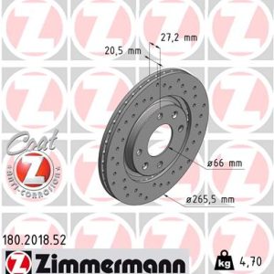 Disc frana ZIMMERMANN 180.2018.52 – PEOUGET | AutoRival