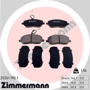 Set placute frana ZIMMERMANN 20261.190.1 – PEOUGET | AutoRival