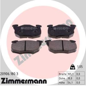 Set placute frana ZIMMERMANN 20906.180.3 – PEOUGET | AutoRival