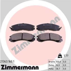 Set placute frana ZIMMERMANN 21363.160.1 – PEOUGET | AutoRival