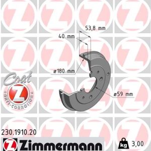 Tambur frana ZIMMERMANN 230.1910.20 – PEOUGET | AutoRival