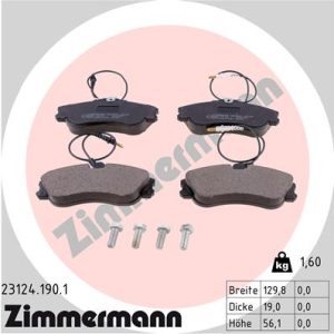 Set placute frana ZIMMERMANN 23124.190.1 – PEOUGET | AutoRival