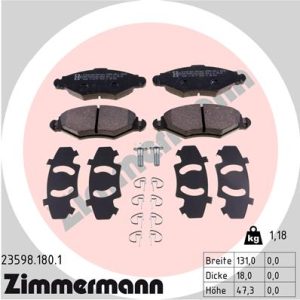 Set placute frana ZIMMERMANN 23598.180.1 – PEOUGET | AutoRival