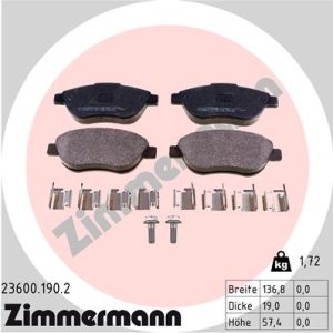 Set placute frana ZIMMERMANN 23600.190.2 – PEOUGET | AutoRival