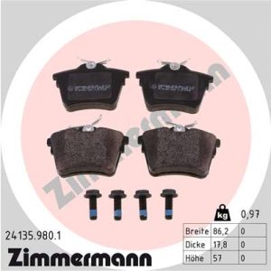 Set placute frana ZIMMERMANN 24135.980.1 – PEOUGET | AutoRival