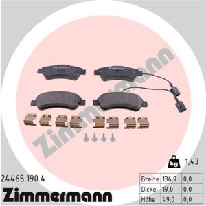 Set placute frana ZIMMERMANN 24465.190.4 – PEOUGET | AutoRival