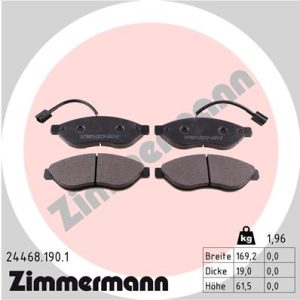 Set placute frana ZIMMERMANN 24468.190.1 – PEOUGET | AutoRival