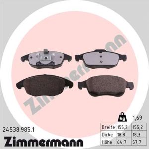 Set placute frana ZIMMERMANN 24538.985.1 – PEOUGET | AutoRival