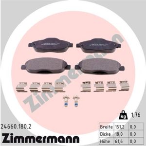 Set placute frana ZIMMERMANN 24660.180.2 – PEOUGET | AutoRival