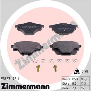 Set placute frana ZIMMERMANN 25827.175.1 – PEOUGET | AutoRival