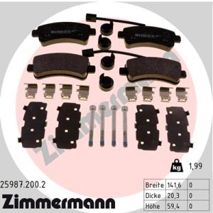 Set placute frana ZIMMERMANN 25987.200.2 – PEOUGET | AutoRival