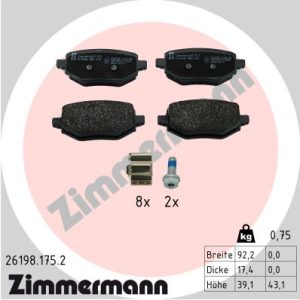 Set placute frana ZIMMERMANN 26198.175.2 – PEOUGET | AutoRival