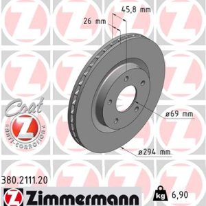 Disc frana ZIMMERMANN 380.2111.20 – PEOUGET | AutoRival