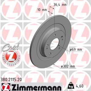 Disc frana ZIMMERMANN 380.2115.20 – PEOUGET | AutoRival