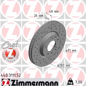 Disc frana ZIMMERMANN 440.3111.52 – PEOUGET | AutoRival