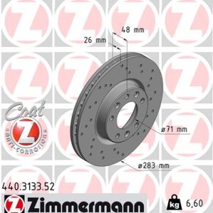 Disc frana ZIMMERMANN 440.3133.52 – PEOUGET | AutoRival