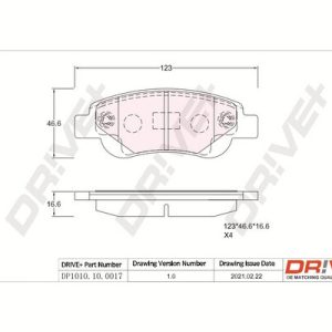 Set placute frana DRIVE DP1010.10.0017 – PEOUGET | AutoRival