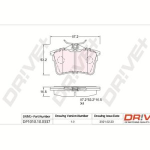 Set placute frana DRIVE DP1010.10.0337 – PEOUGET | AutoRival