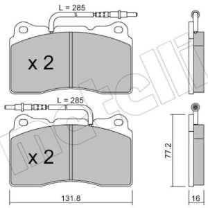 Set placute frana METELLI 22-0288-2 – PEOUGET | AutoRival