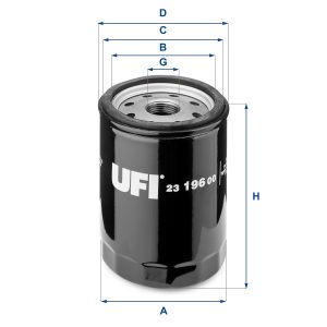 Filtru ulei UFI 23.196.00 – PEOUGET | AutoRival