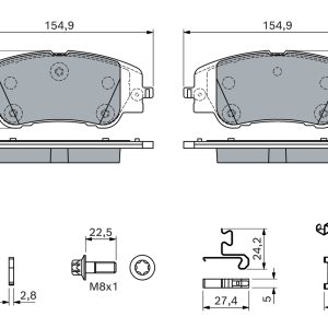 Set placute frana BOSCH 0 986 460 291 – PEOUGET | AutoRival