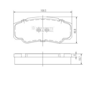 Set placute frana NIPPARTS N3611052 – PEOUGET | AutoRival
