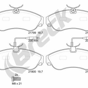 Set placute frana BRECK 21799 00 703 10 – PEOUGET | AutoRival