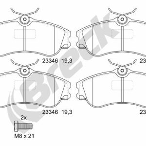 Set placute frana BRECK 23346 00 701 00 – PEOUGET | AutoRival
