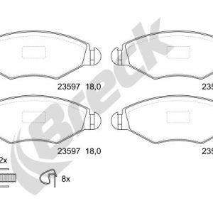 Set placute frana BRECK 23597 00 702 10 – PEOUGET | AutoRival