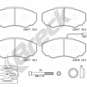 Set placute frana BRECK 23917 00 703 10 – PEOUGET | AutoRival
