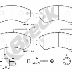Set placute frana BRECK 24467 00 703 10 – PEOUGET | AutoRival