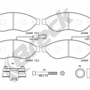 Set placute frana BRECK 24469 00 703 10 – PEOUGET | AutoRival