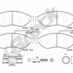 Set placute frana BRECK 24469 00 703 20 – PEOUGET | AutoRival