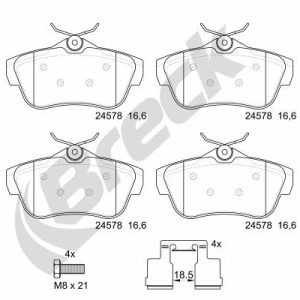 Set placute frana BRECK 24578 00 702 00 – PEOUGET | AutoRival