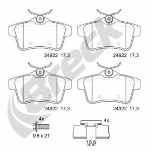 Set placute frana BRECK 24922 00 704 00 – PEOUGET | AutoRival