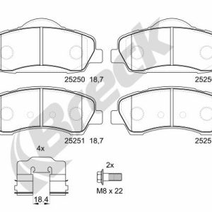 Set placute frana BRECK 25250 00 701 00 – PEOUGET | AutoRival