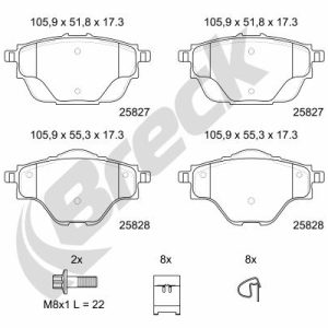 Set placute frana BRECK 25827 00 704 00 – PEOUGET | AutoRival