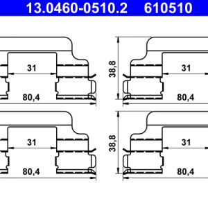 Set accesorii placute frana ATE 13.0460-0510.2 – PEOUGET | AutoRival