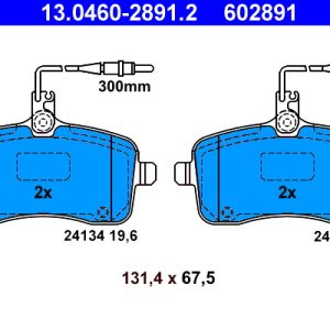 Set placute frana ATE 13.0460-2891.2 – PEOUGET | AutoRival