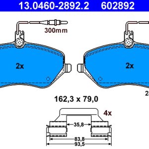 Set placute frana ATE 13.0460-2892.2 – PEOUGET | AutoRival